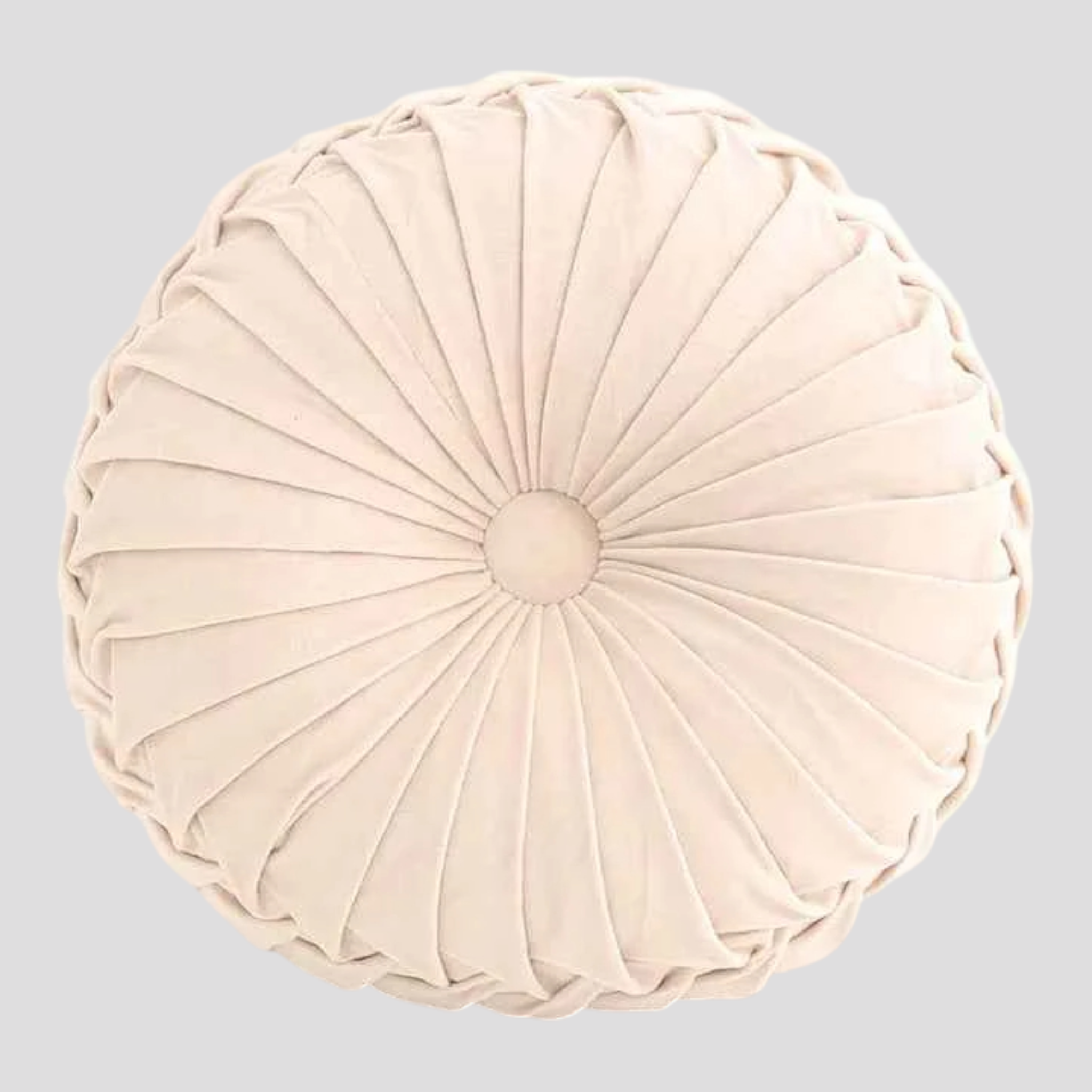 Coussins décoratifs : Coussin Rond Plissé 3D en Velours - 3 Cm dans Blanc 35x35CM de Marche Lino