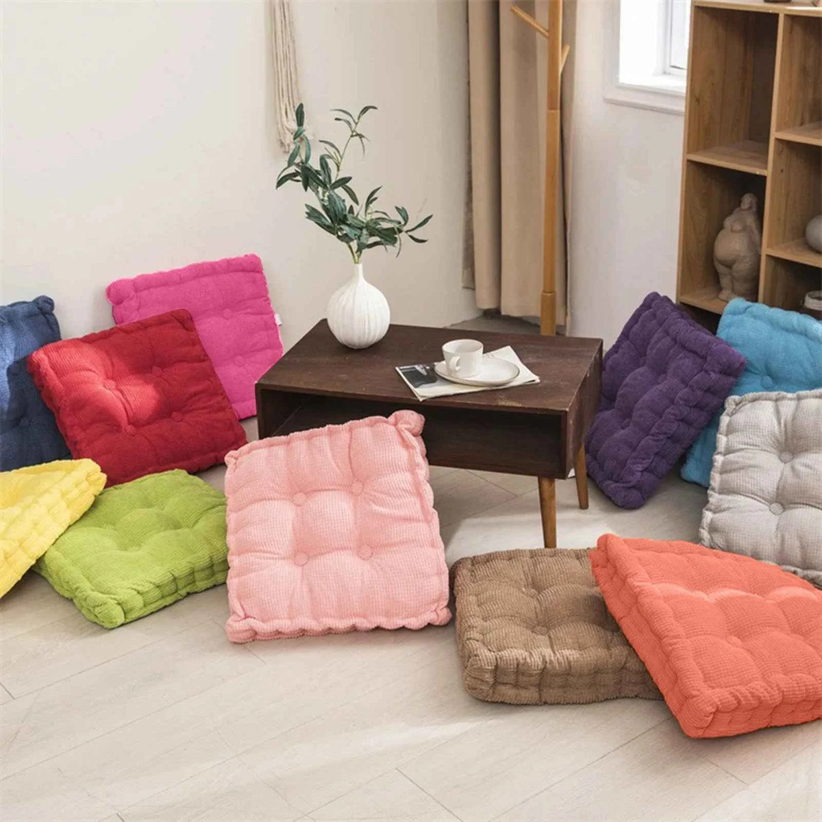 Coussins et Oreillers : Coussin de Méditation 40x40 Cm en Coton Accessoires De Méditation dans de Marche Lino