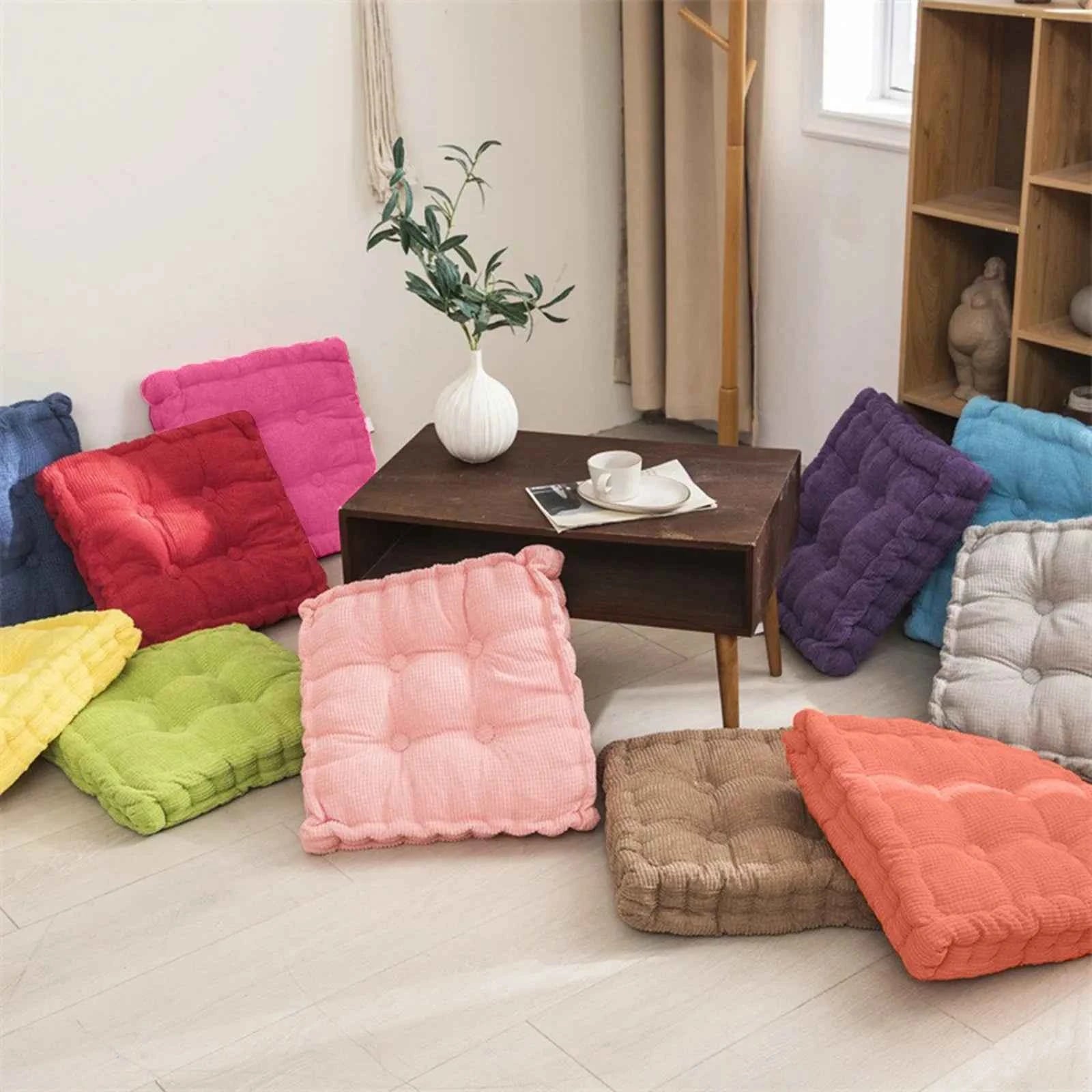 Coussins et Oreillers : Coussin de Méditation 40x40 Cm en Coton Accessoires De Méditation dans de Marche Lino