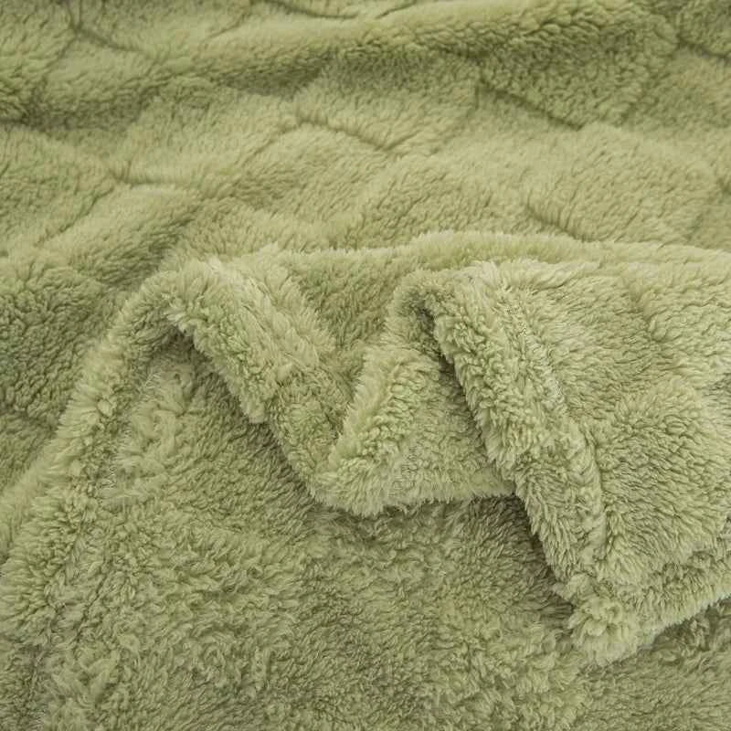 Couverture Douce à Carreaux pour Lit