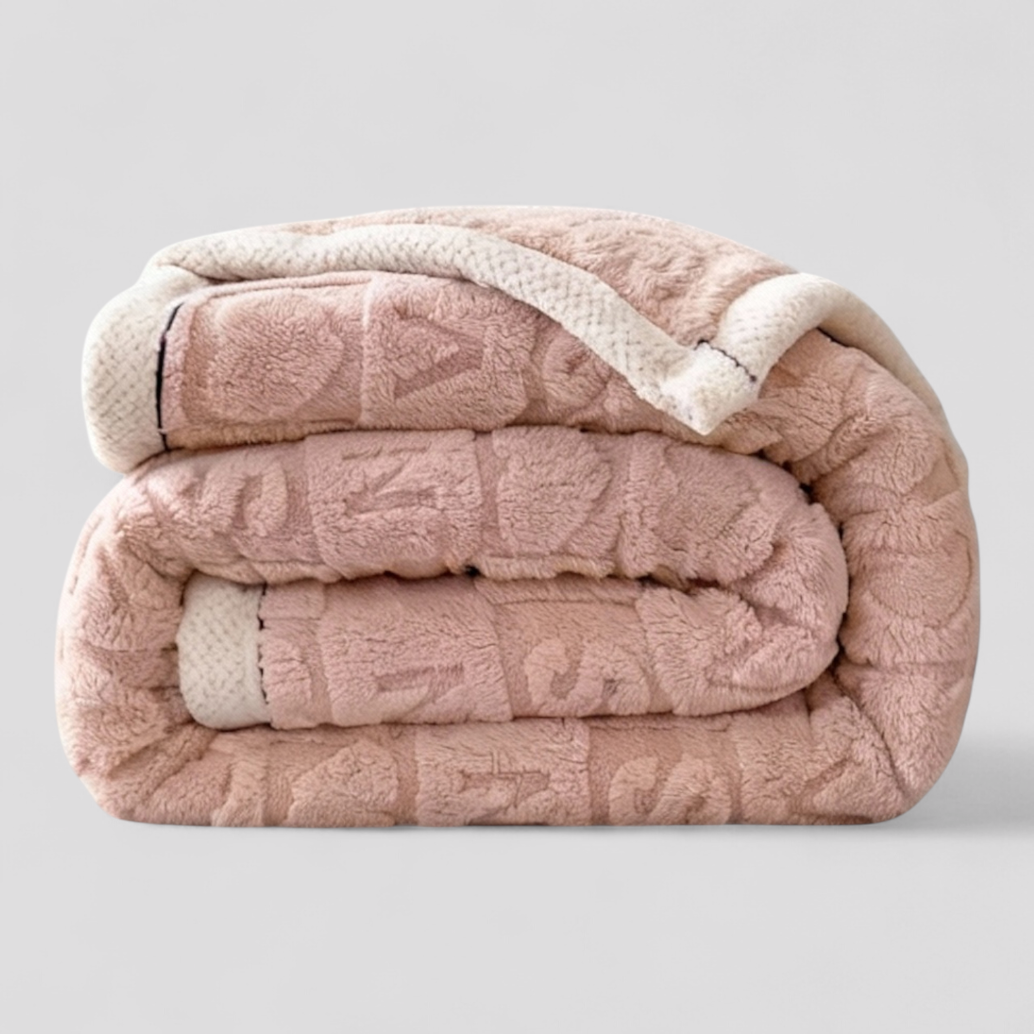 Couvertures et plaids : Couverture Douillette en Molleton pour la Détente Polyester dans Rose de Marche Lino