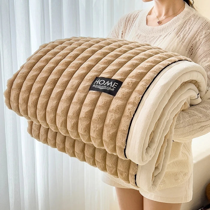 Couvertures et plaids : Couverture Polaire Douce et Chaude Coton dans de Marche Lino