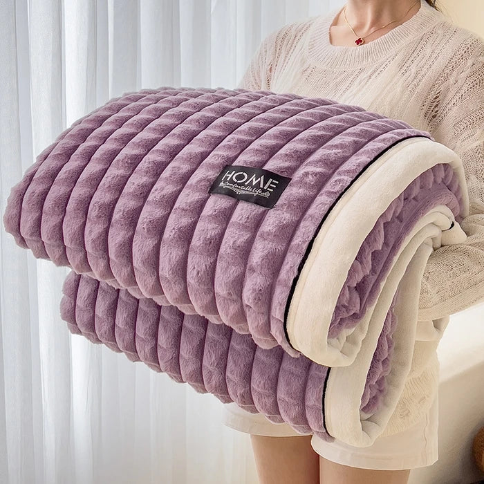 Couvertures et plaids : Couverture Polaire Douce et Chaude Coton dans de Marche Lino