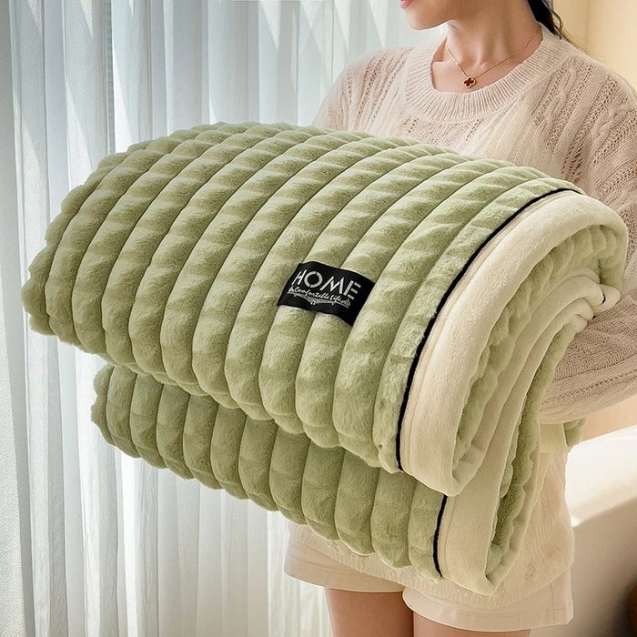 Couvertures et plaids : Couverture Polaire Douce et Chaude Coton dans de Marche Lino