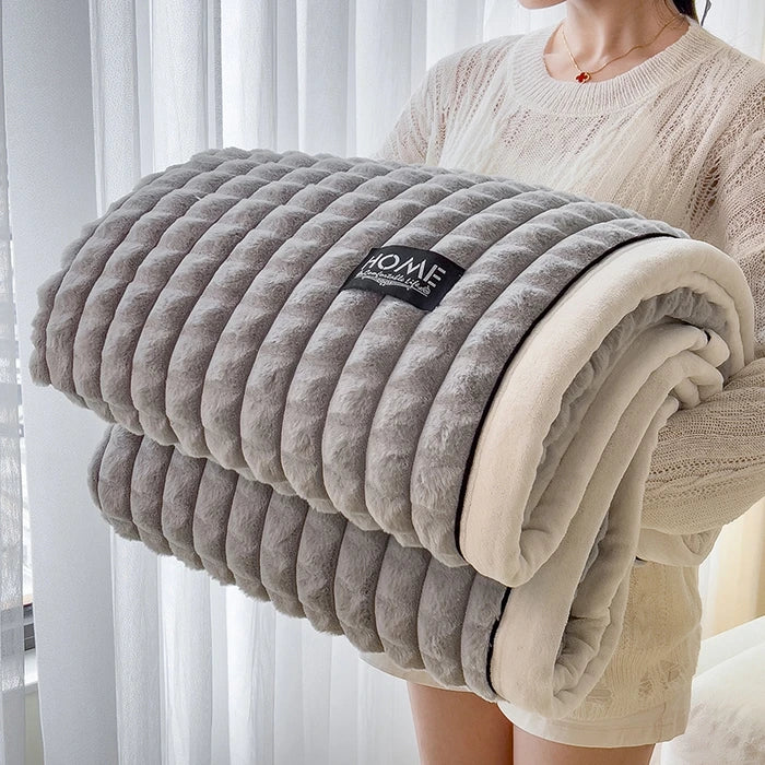 Couvertures et plaids : Couverture Polaire Douce et Chaude Coton dans de Marche Lino