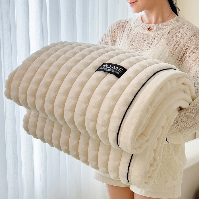 Couvertures et plaids : Couverture Polaire Douce et Chaude Coton dans de Marche Lino