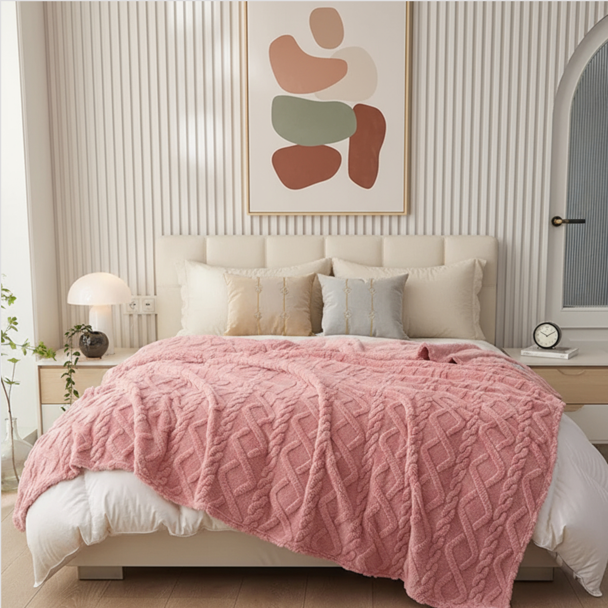 Literie : Couverture Polaire Douce en Polyester - Idéale pour Canapé, Lit, Voyage dans de Marche Lino