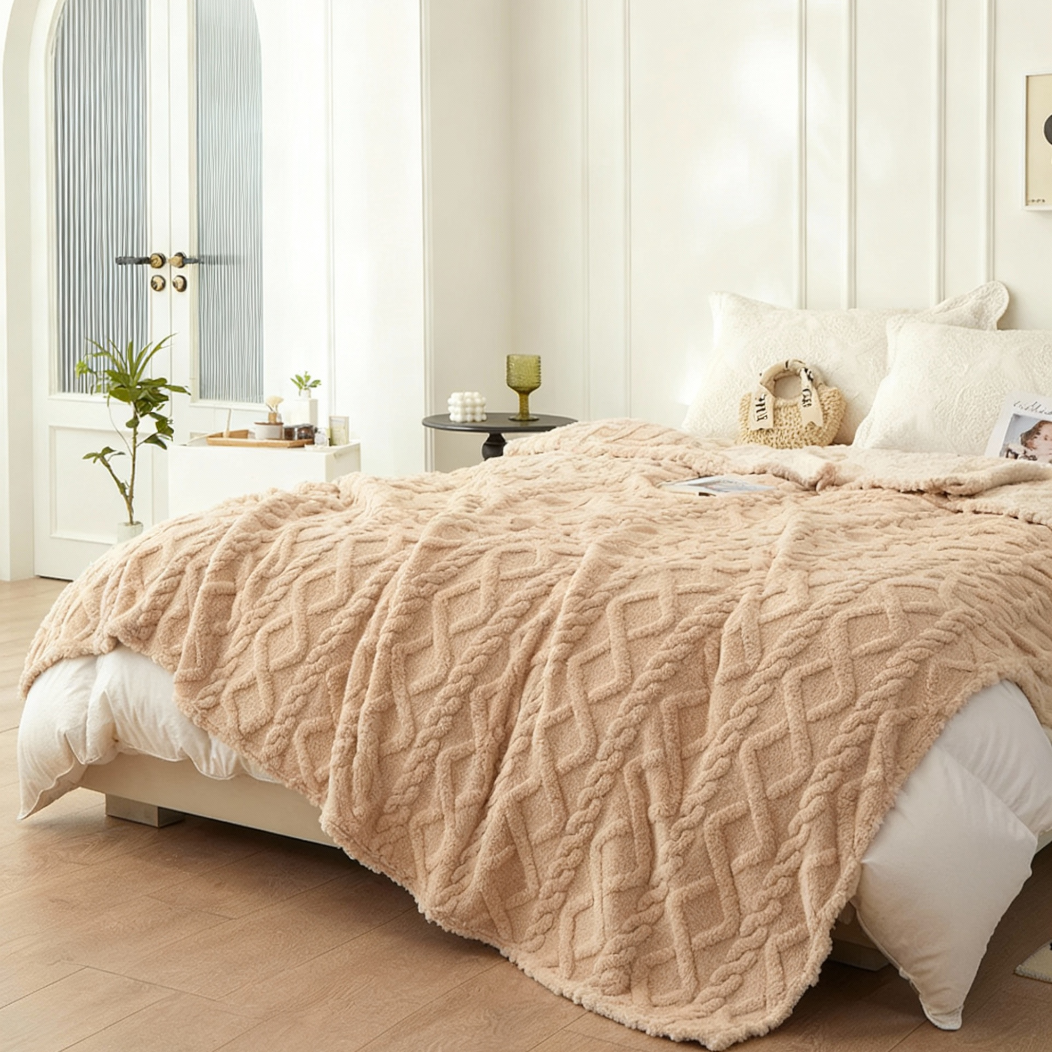 Literie : Couverture Polaire Douce en Polyester - Idéale pour Canapé, Lit, Voyage dans de Marche Lino