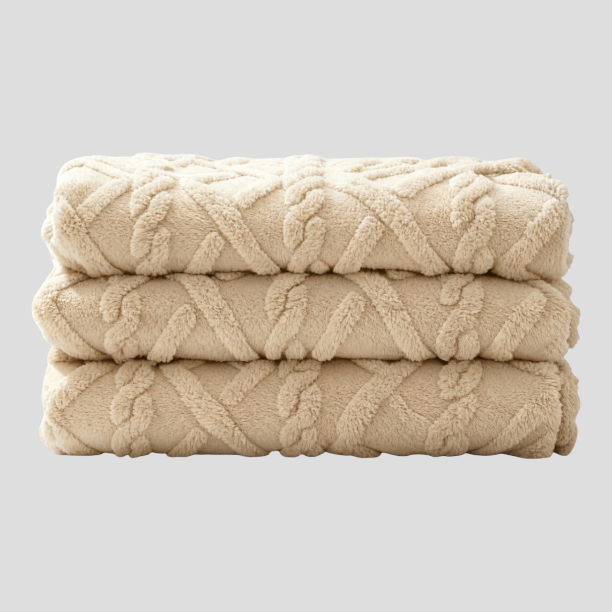 Literie : Couverture Polaire Douce en Polyester - Idéale pour Canapé, Lit, Voyage dans Beige de Marche Lino