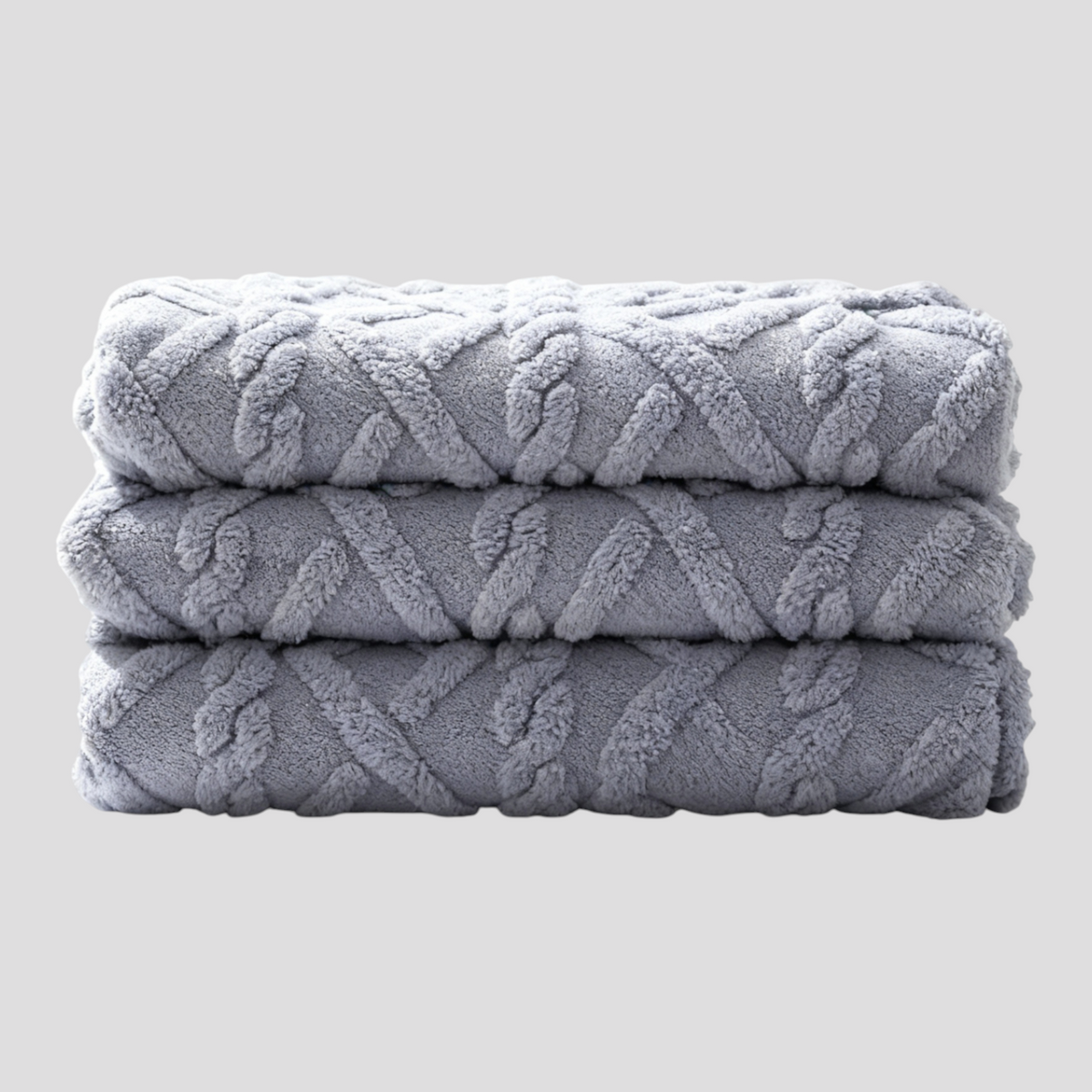 Literie : Couverture Polaire Douce en Polyester - Idéale pour Canapé, Lit, Voyage dans Gris de Marche Lino