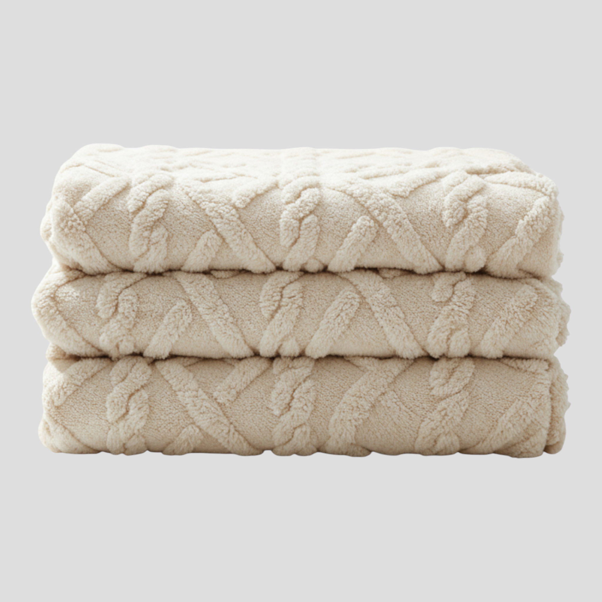 Literie : Couverture Polaire Douce en Polyester - Idéale pour Canapé, Lit, Voyage dans Ivoire de Marche Lino