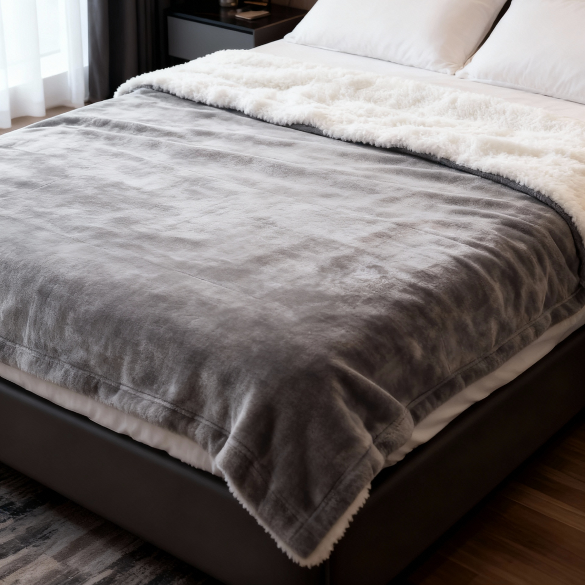 Couvertures et plaids : Couverture Polaire Douce King Size Confort Hiver dans de Marche Lino