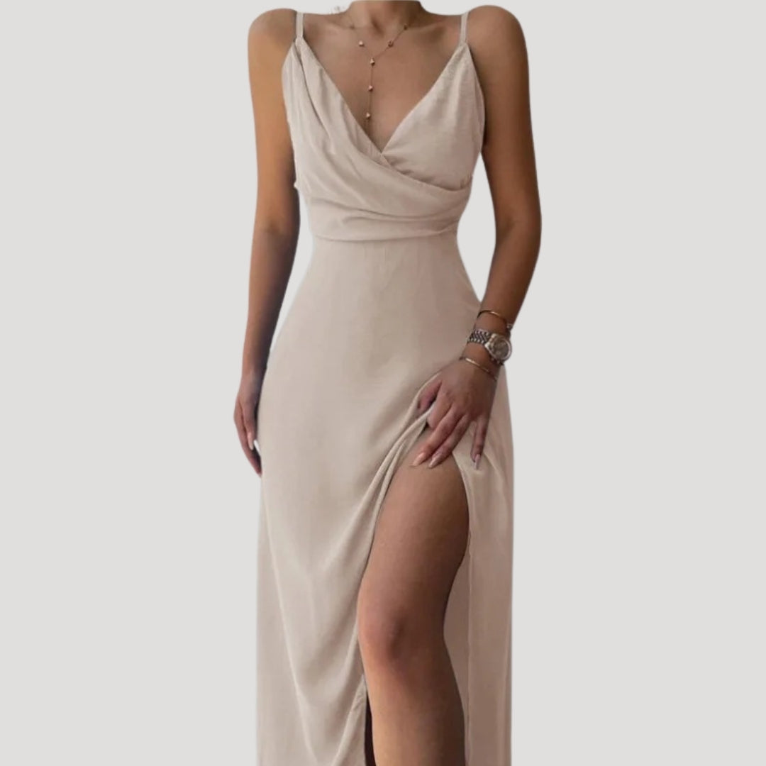 Robe Longue Fendue Femme - Robe de Soirée Invitée Mariage