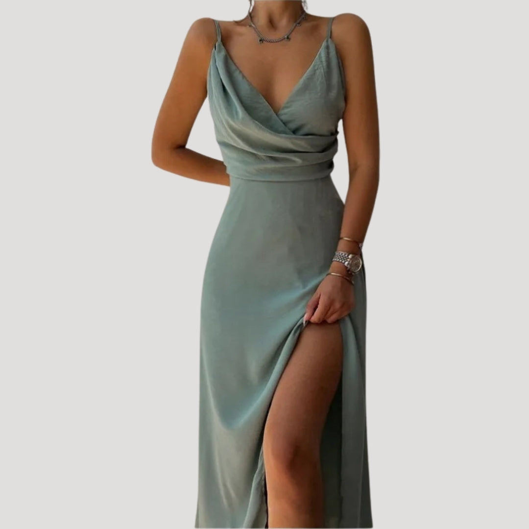 Robe Longue Fendue Femme - Robe de Soirée Invitée Mariage