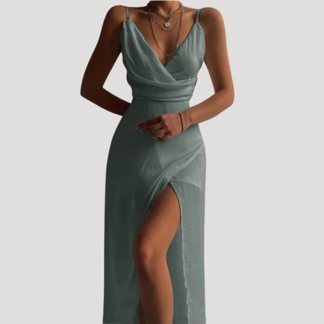 Robe Longue Fendue Femme - Robe de Soirée Invitée Mariage