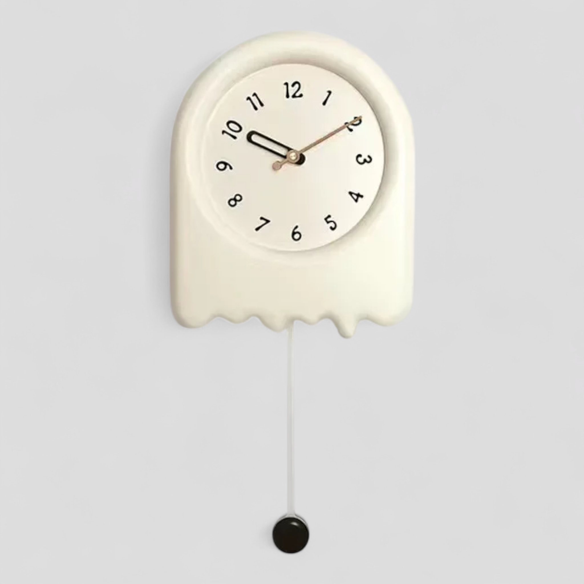 Horloges murales : Horloge Murale Ronde en Bois Décoration Salon dans Crème 25x58.5cm de Marche Lino