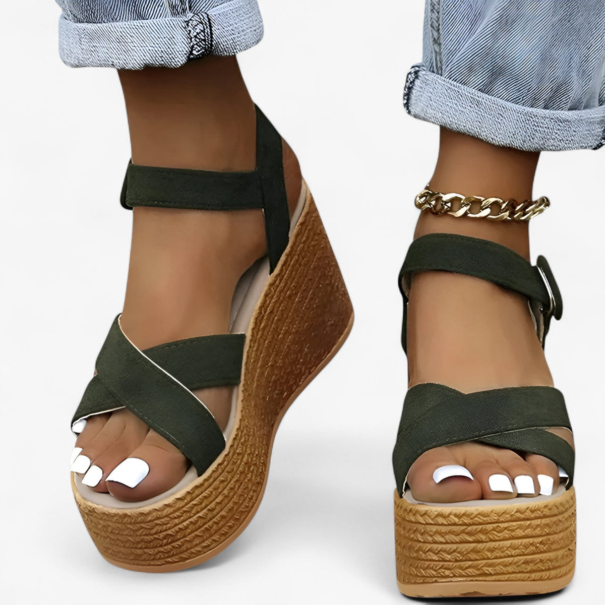 Sandals : Sandales compensées Iris : Chic, confortables et polyvalentes pour femme dans de Concept Odense