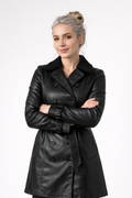 Veste Élégante en Cuir Noir pour Femme Haute Qualité Cuir