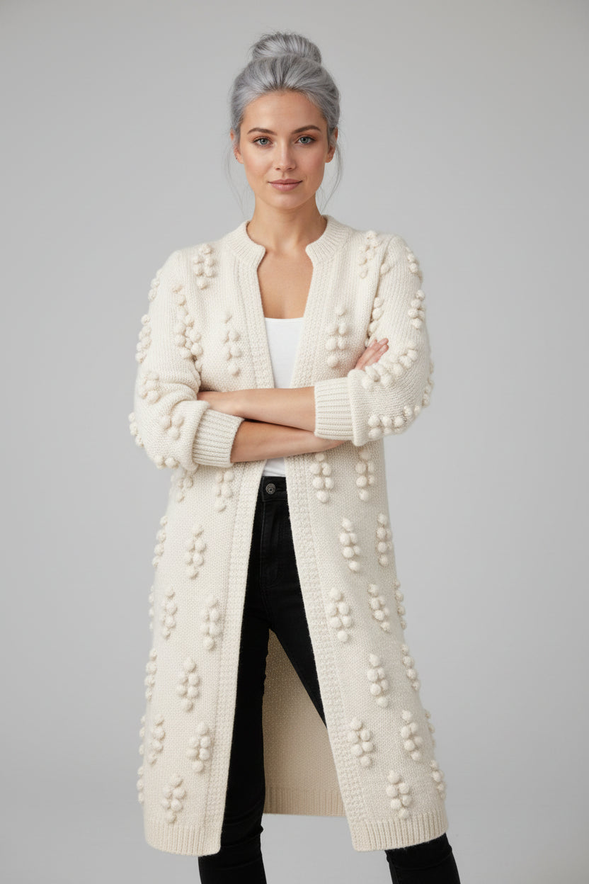 Cardigan Femme Long Ouvert avec Poches