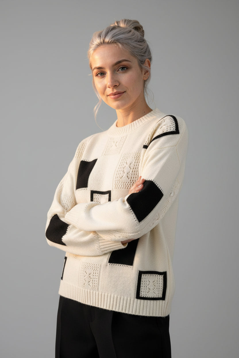Pull Femme d'Automne Moderne Denim Automne Confort