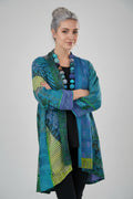 Cardigan femme chic en coton, col montant élégant, idéal pour l'automne-hiver