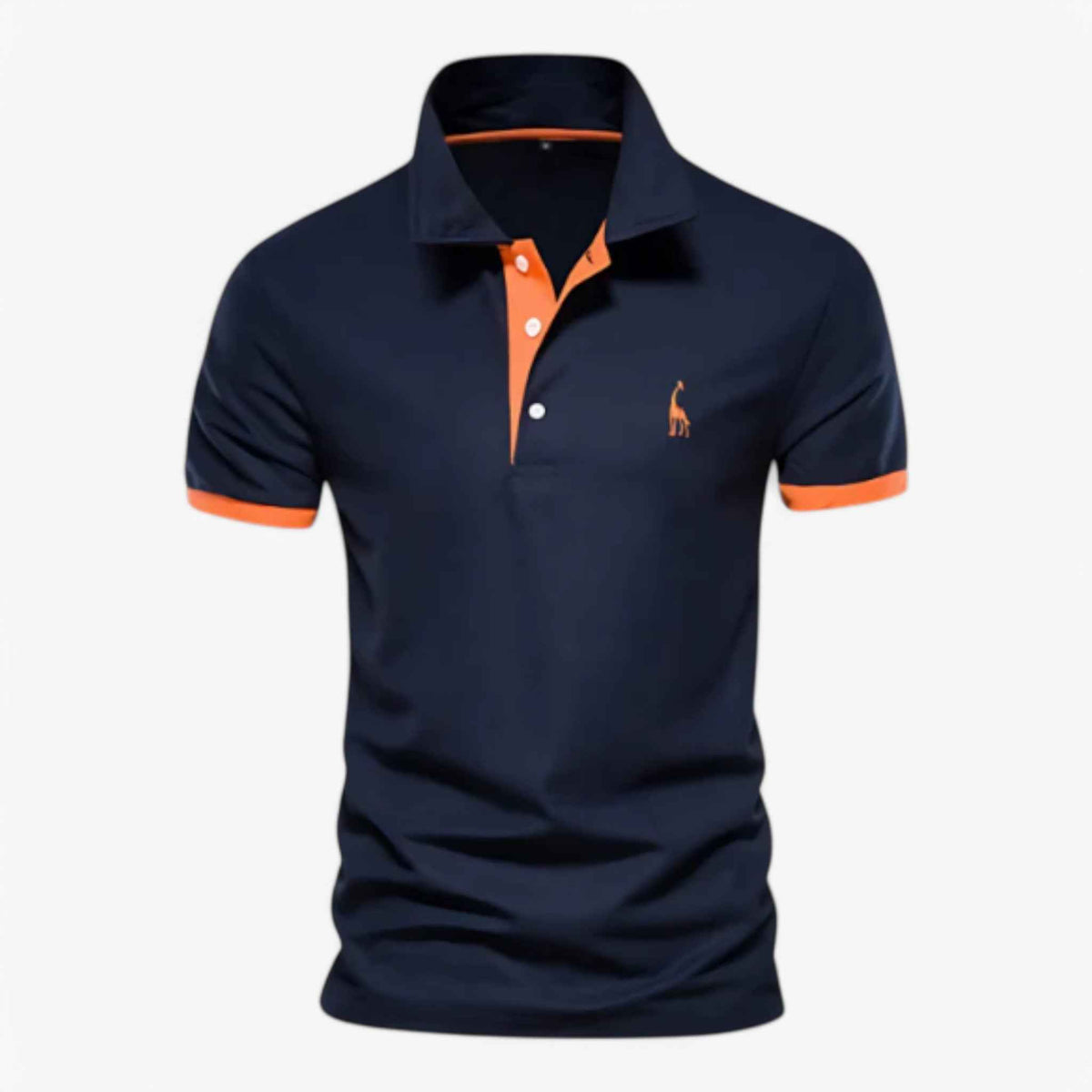 Men's Top Clothes : Polo Homme Manches Courtes en Coton Slim Fit - Divers Couleurs et Tailles dans Bleu foncé de Marche Lino