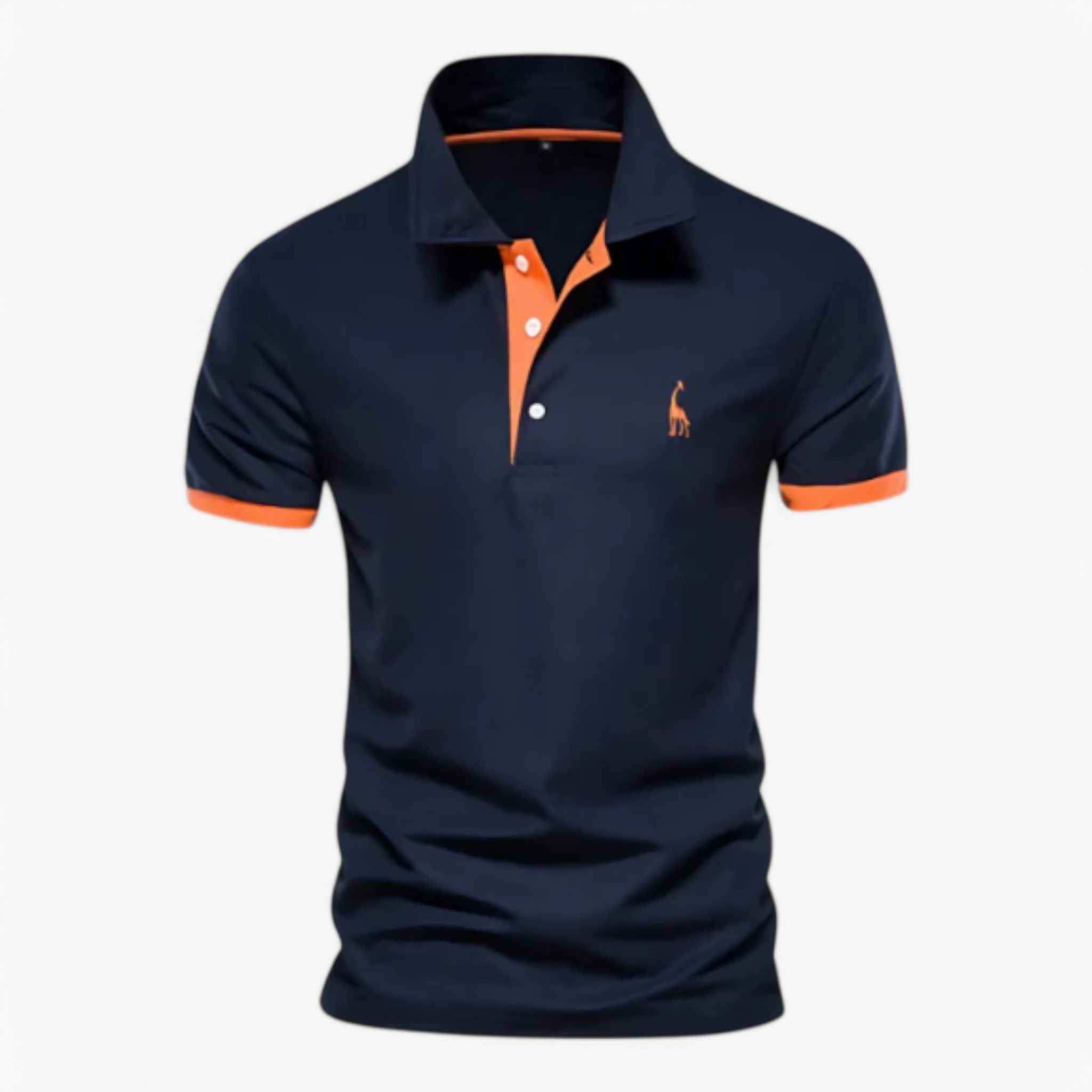 Men's Top Clothes : Polo Homme Manches Courtes en Coton Slim Fit - Divers Couleurs et Tailles dans Bleu foncé de Marche Lino