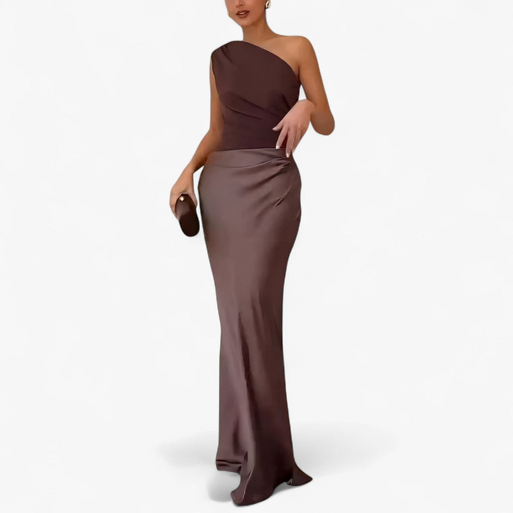 Robe Maxi Asymétrique Femme Fluide Été Élégante Soirée Plage