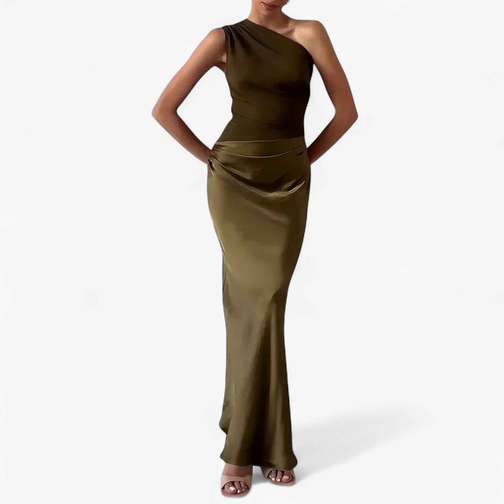 Lucie | Damen Asymmetrisches Maxikleid