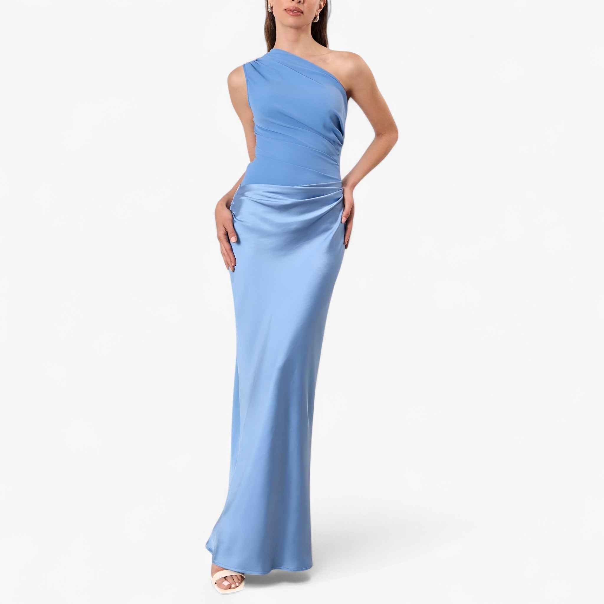 Maxi Dress : Robe Maxi Asymétrique Femme Fluide Été Élégante Soirée Plage dans de Marche Lino