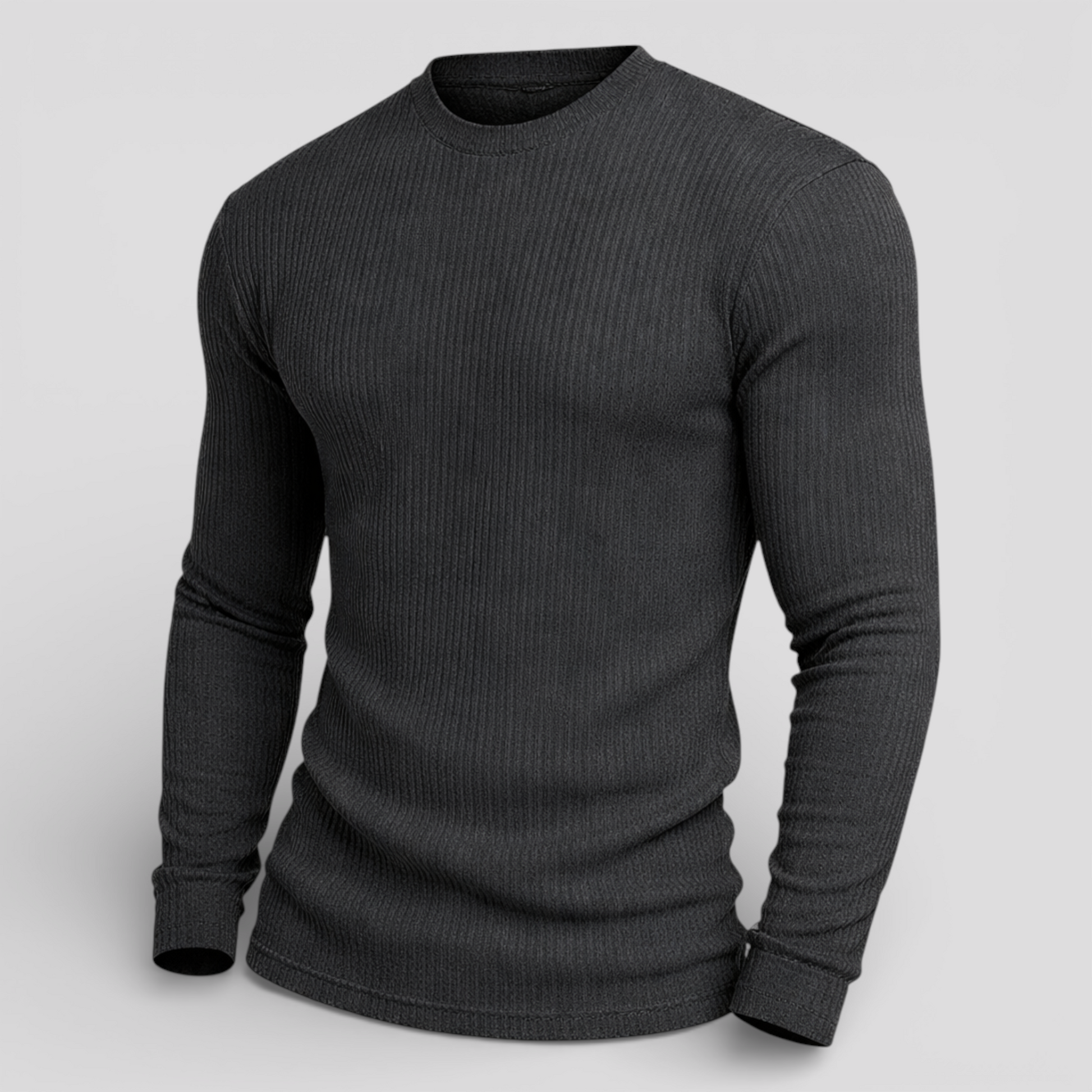 Herre strikket slim fit trøje med rib - komfortabel herremode