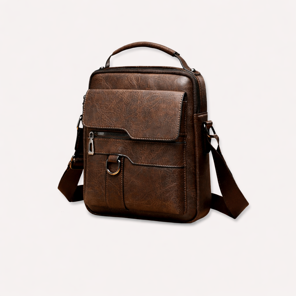 Sac à bandoulière en Cuir Véritable Noir pour Femme - Élégant & Compact