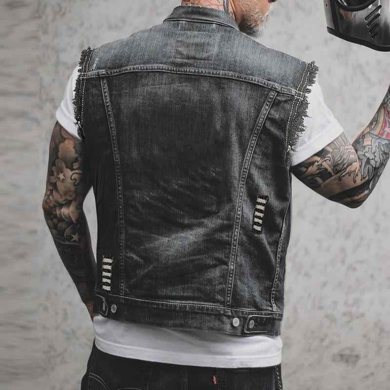 Homme Gilet en jean sans manches - Style urbain robuste
