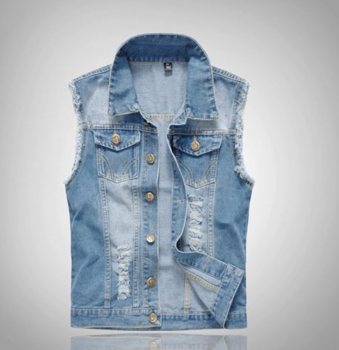 Homme Gilet en jean sans manches - Style urbain robuste