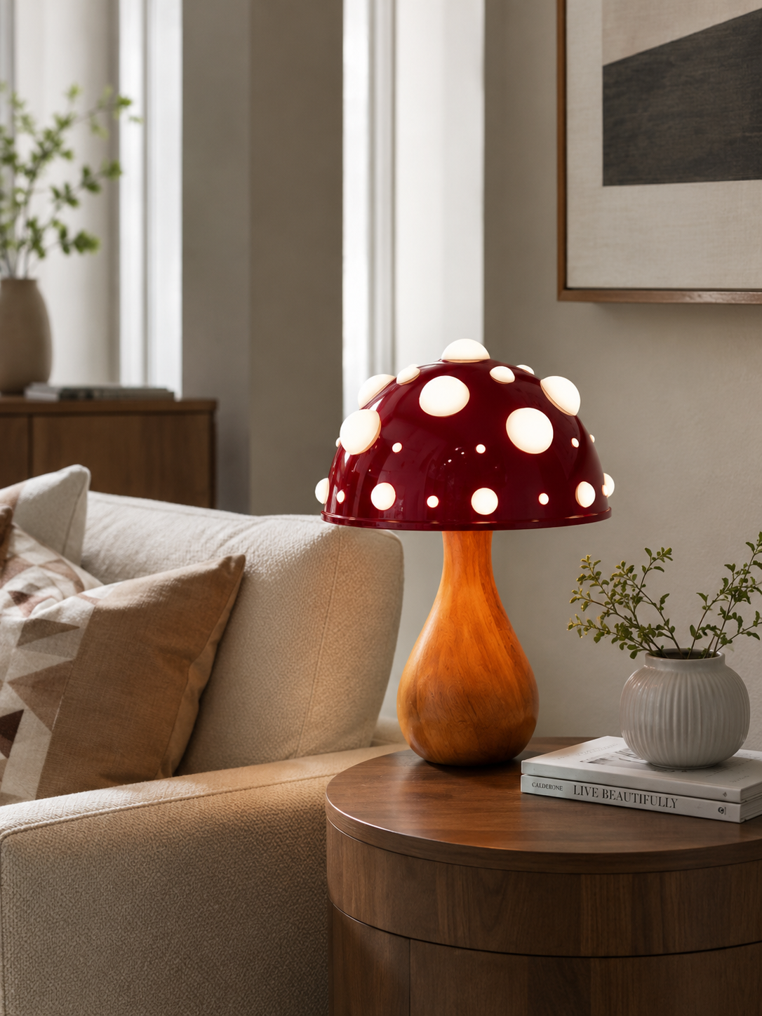 Lampe de table Champignon - Design Moderne en Métal Dimmable