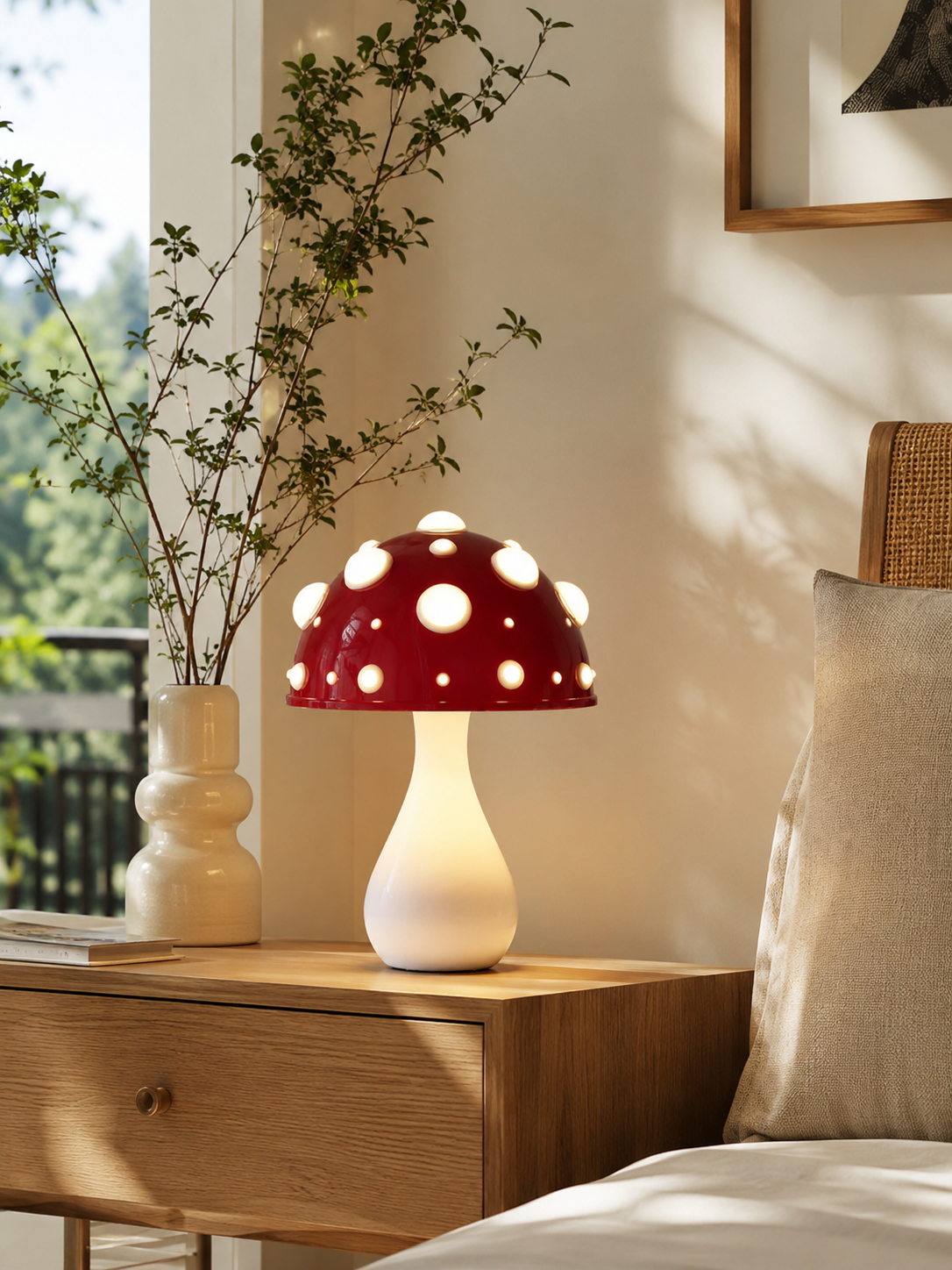 Lampe de table Champignon - Design Moderne en Métal Dimmable