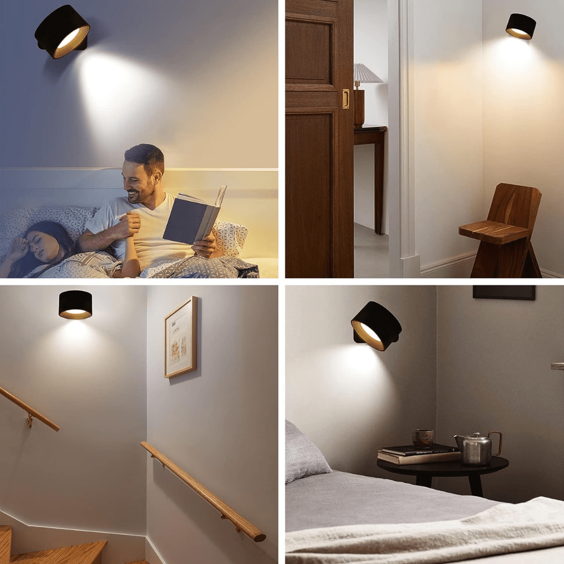 Applique Murale Sans Fil à 360°, Rechargeable Dentelle en Dentelle