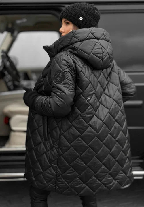 Doudoune Longue Femme Élégante Avec Capuche 3