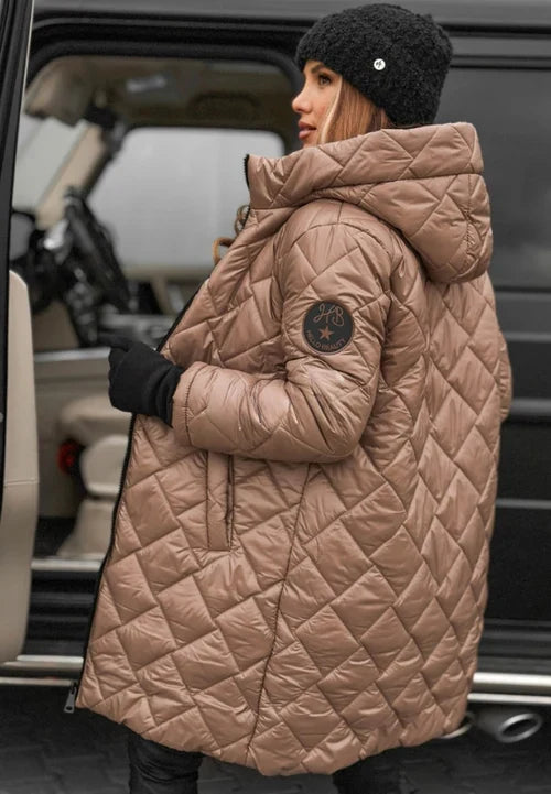 Doudoune Longue Femme Élégante Avec Capuche 4
