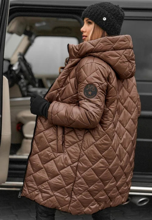 Doudoune Longue Femme Élégante Avec Capuche 6