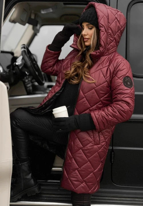 Doudoune Longue Femme Élégante Avec Capuche 8