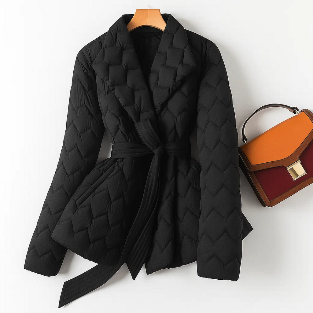Doudoune Longue Femme Élégante Ceinturée 3