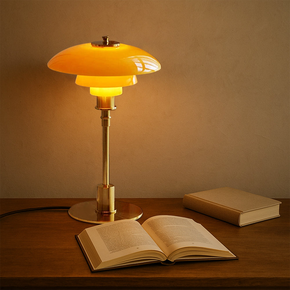 Lampe de table design danois moderne - Abat-jour superposé, LED