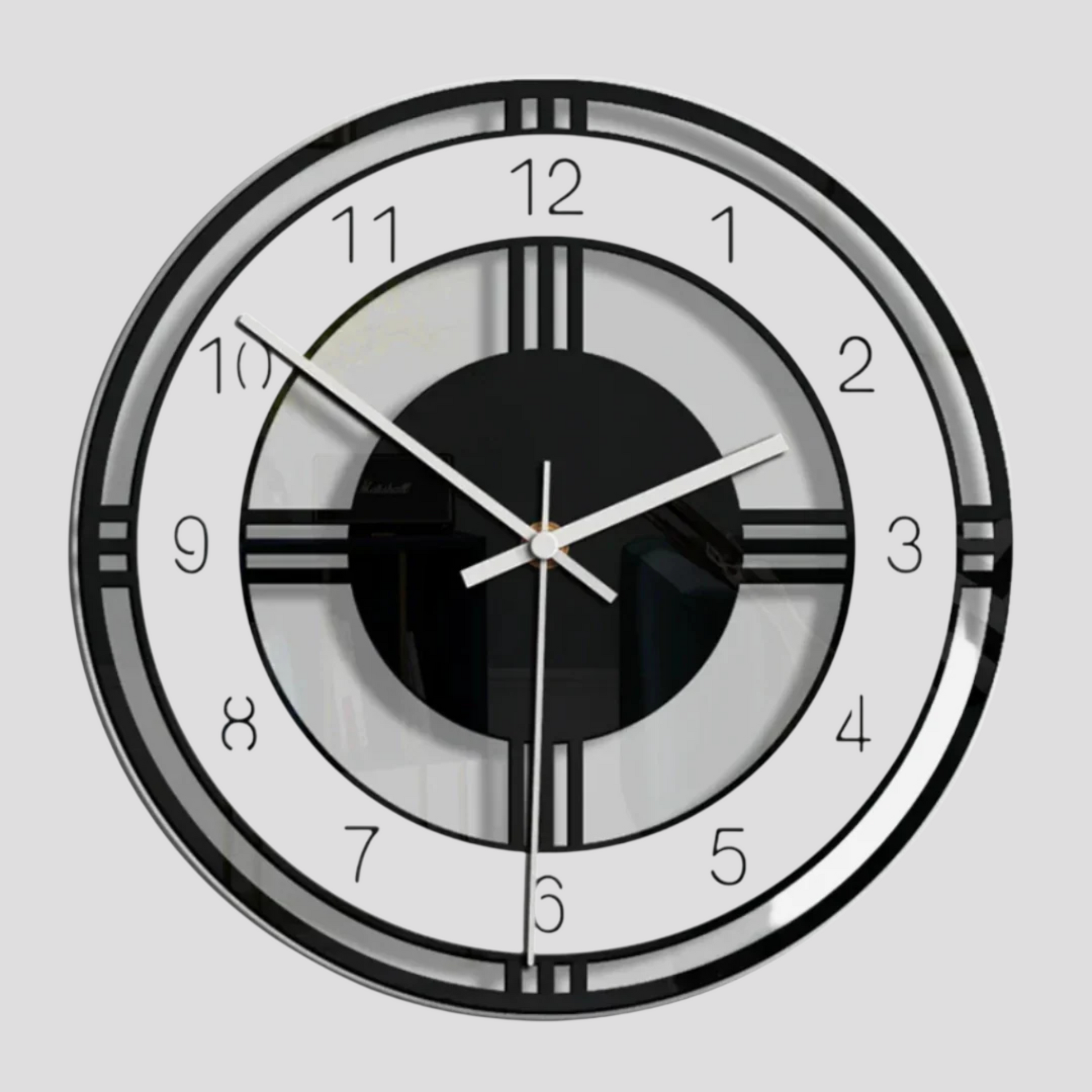 Horloge Murale Vintage Acrylique – Design Noir et Blanc