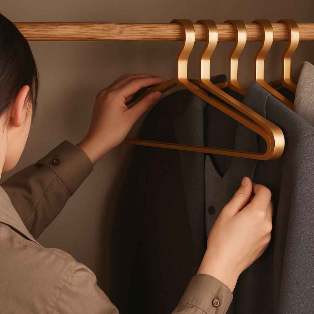 Cintres Homme en Aluminium Slim Antidérapant - Élégance et Espace
