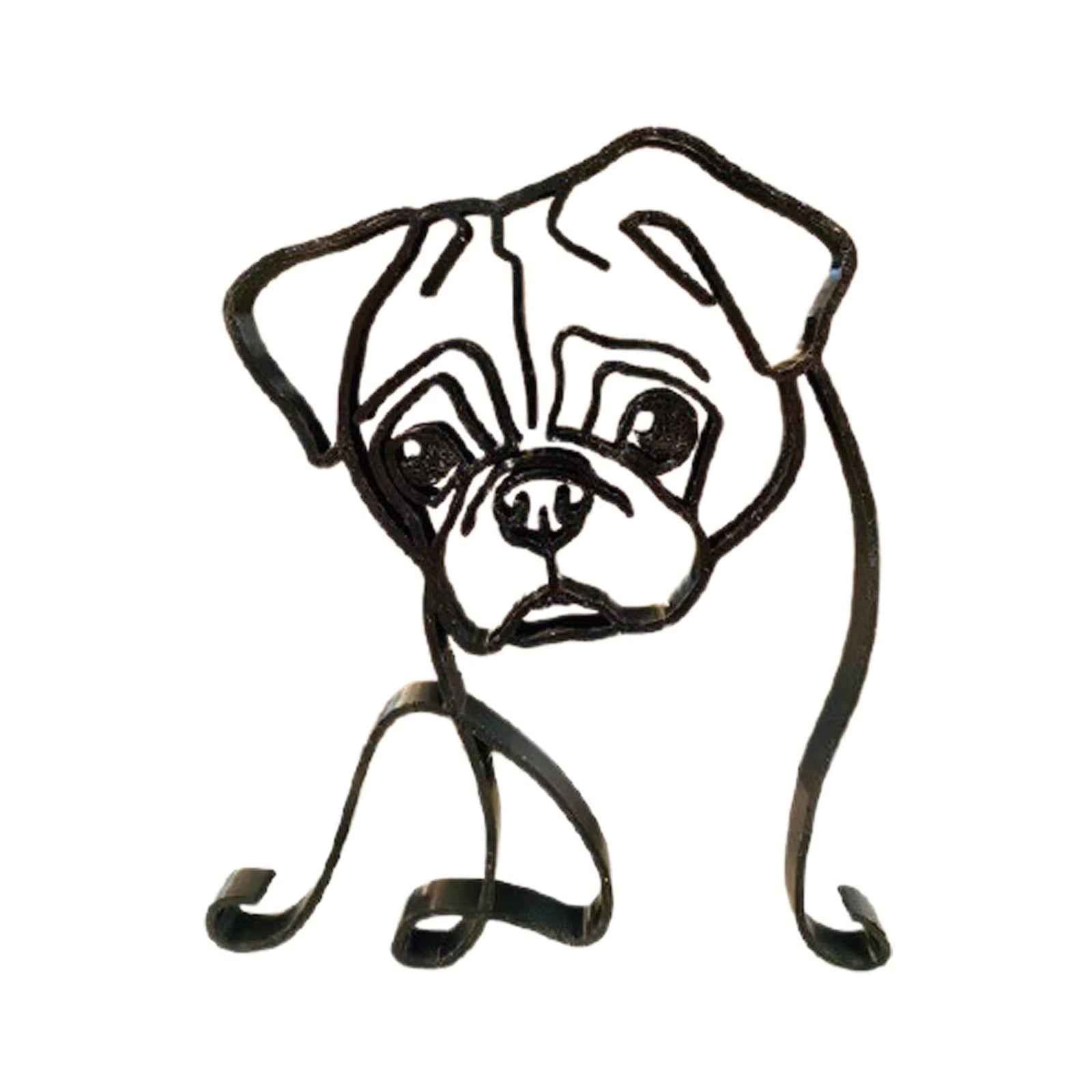 Silhouette d'animal en métal, élégante et minimaliste – ornement en forme de chien ou de chat pour décoration murale et de table