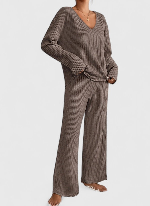 Tenues pour femmes : Ensemble Décontracté Femme en Tricot Tenues pour femmes dans Marron de Marche Lino