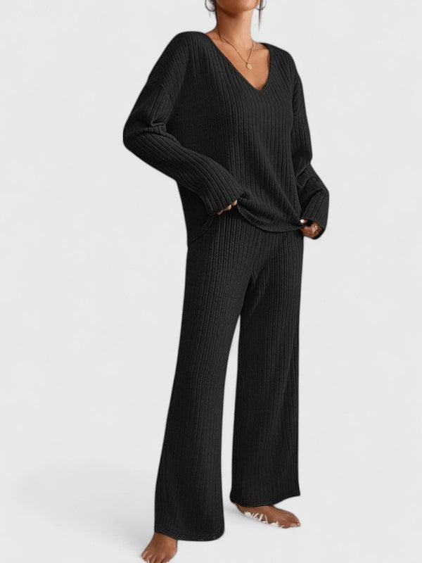 Tenues pour femmes : Ensemble Décontracté Femme en Tricot Tenues pour femmes dans Noir de Marche Lino