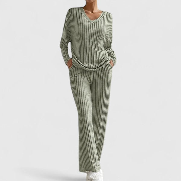 Tenues pour femmes : Ensemble Décontracté Femme en Tricot Tenues pour femmes dans Vert olive de Marche Lino
