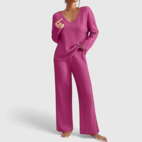 Tenues pour femmes : Ensemble Décontracté Femme en Tricot Tenues pour femmes dans Rose de Marche Lino